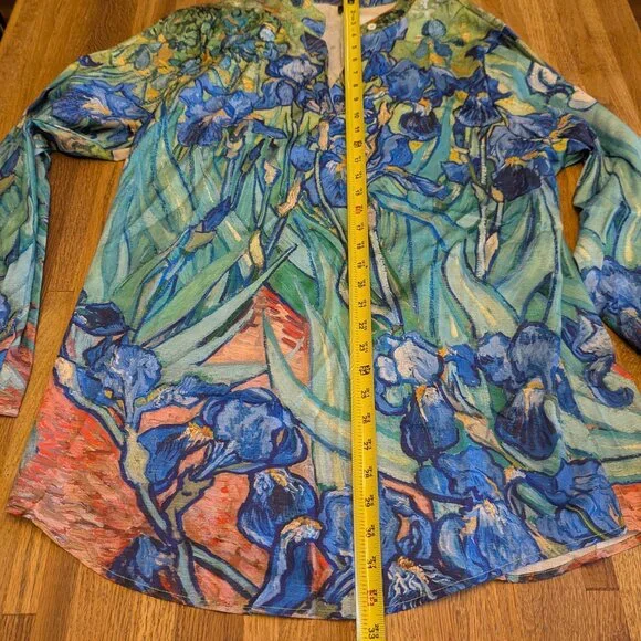 Beautiful Iris Long Sleeved Silky Women's Blouse 2XL - Picture 3 of 7